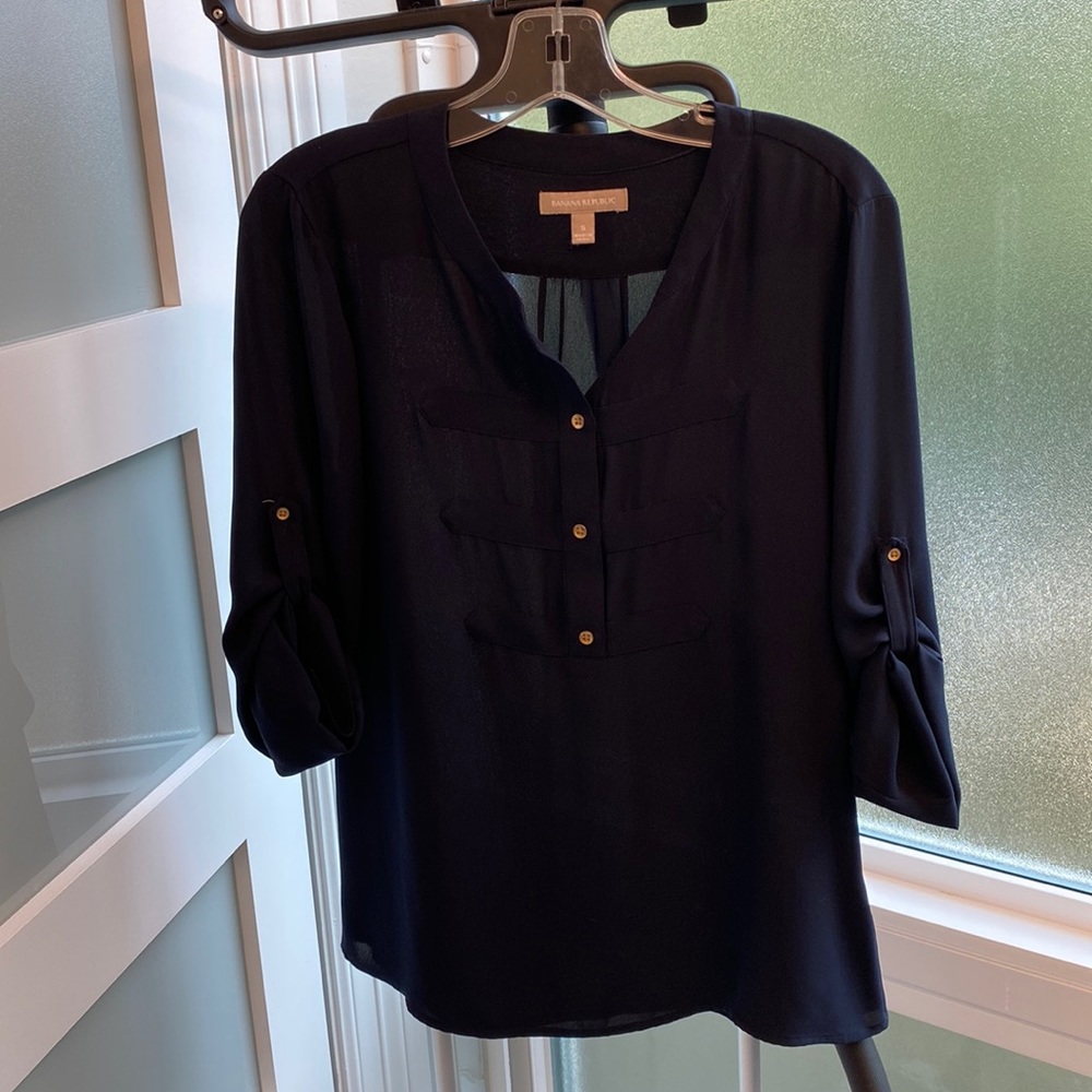 🌸4 for $20🌸 Banana Republic Navy Blouse Sz Small